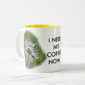 Humorvolle nasse Löwenzahn-Kaffee-Tasse - Zweifarbige Tasse (Vorderseite Links)