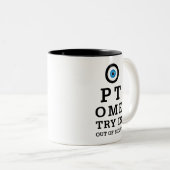 Humorvolle Optometrie aus den Augen Zweifarbige Tasse (VorderseiteRechts)