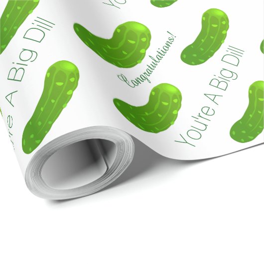 Humorvolle Pickle Gratulationen Wrapping Paper Geschenkpapier (Rolleneckpunkt)