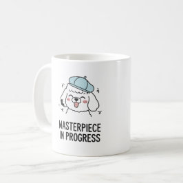 Humorvolle Poodle Dog Art mit Beret Design Kaffeetasse