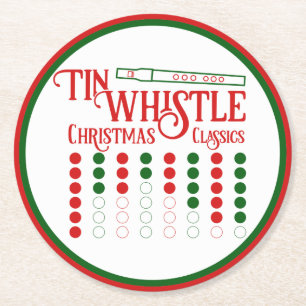 Humorvolle Retro Tin Whistle Christmas Classics Runder Pappuntersetzer