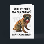 humorvolle Shi-Pi-alte und falsche Geburtstagskart Karte<br><div class="desc">humorvolle Sharpei-Alte und falsche Geburtstagskarte - 70. Geburtstag</div>