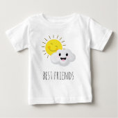 Humorvolle Sonne und Wolken Die besten Freunde Car Baby T-shirt (Vorderseite)