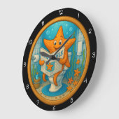 Humorvolle Sternenbadewanne Große Wanduhr (Winkel)