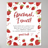 Humorvolle Strandfarben Strawberry Babydusche Anze Poster (Vorne)