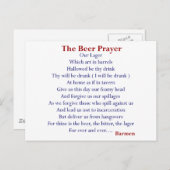 Humorvolle T - Shirt & Geschenke, das Biergebet! Postkarte (Vorne/Hinten)