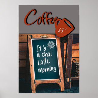 Humorvolle Tafel zitieren rote Tasse Poster