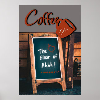 Humorvolle Tafel zitieren rote Tasse Poster