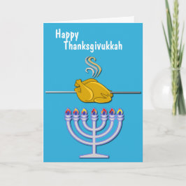 Humorvolle Thanksgivukkah Gewohnheit Feiertagskarte