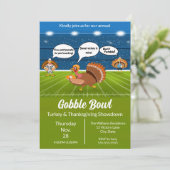 Humorvolle Türkei Football Erntedank Touchdowns Einladung (Stehend Vorderseite)