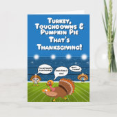 Humorvolle Türkei Football Erntedank Touchdowns Karte (Vorderseite)