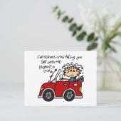 Humorvolle Übelkeit beim Autofahren Postkarte (Stehend Vorderseite)