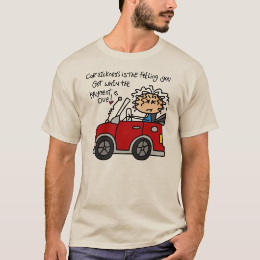 Humorvolle Übelkeit beim Autofahren T-Shirt (Vorderseite)