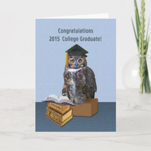 Humorvolle Uni-Abschluss-Eule 2015 Karte