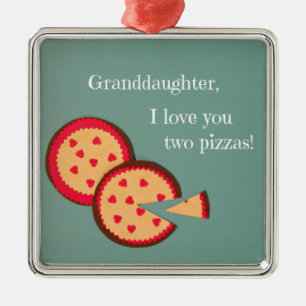 Humorvolle Valentinbotschaft für die Enkelin Silbernes Ornament