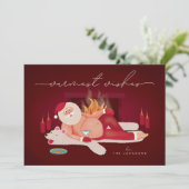 Humorvolle Wärme wünscht Weihnachtskarte Feiertagskarte (Stehend Vorderseite)