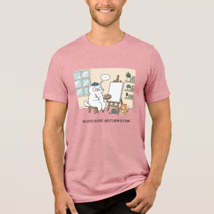 Humorvolle Weiße Katze Künstler Muse Kunststudio D Tri-Blend Shirt