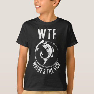Humorvolle Wtf, wo der Fisch zum Angeln von Enthus T-Shirt