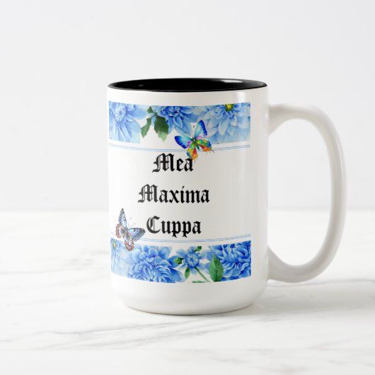 Humorvoller Blumenkatholischer Mea Cuppa Zweifarbige Tasse (Rechts)