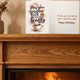 Humorvoller Geburtstag für Morgenkaffee-Liebhaber Karte