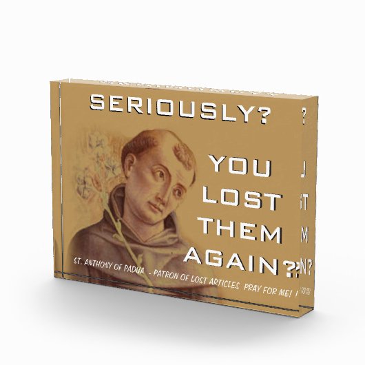 Humorvoller Heiliger Anthony von Padua Fotoblock (Rechts)