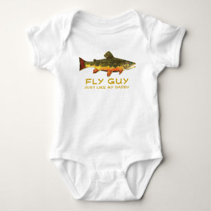 Humorvoller kleiner Junge beim Fliegenfischen Baby Strampler