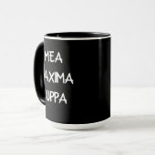 Humorvoller lateinischer Katholischer Mea Cuppa Tasse (Vorderseite Links)