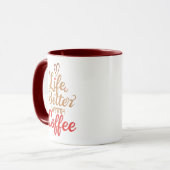 Humorvoller Morgen-Kaffee-Slogan Tasse (Vorderseite Links)