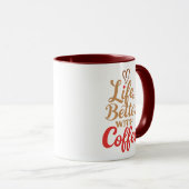 Humorvoller Morgen-Kaffee-Slogan Tasse (VorderseiteRechts)