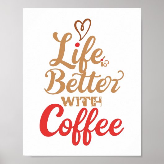 Humorvoller Morgencaffeine-Slogan Poster (Vorne)