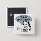 Humorvoller nährender Glutton frei Button (Vorne & Hinten)