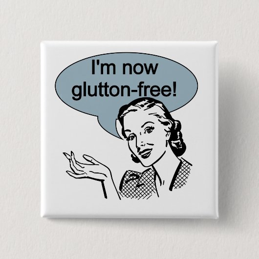 Humorvoller nährender Glutton frei Button (Vorderseite)