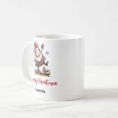 Humorvoller Santa-Handdrawn-Kaffeebecher Kaffeetasse (Vorderseite Links)