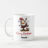Humorvoller Santa-Handdrawn-Kaffeebecher Kaffeetasse (Links)