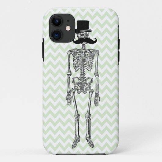 Humorvoller Schnurrbart auf Skeleton LIMONEM Case-Mate iPhone Hülle (Rückseite)