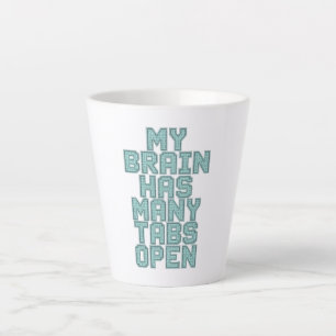 Humorvoller Spruch über Angst und Grübeln Milchtasse