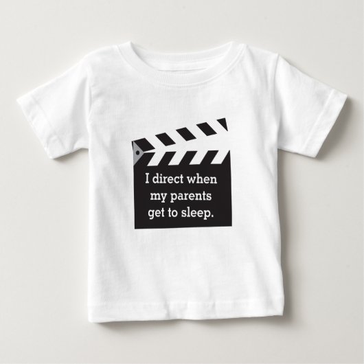 Humorvoller Titel-Direktor Board Schwarzweiss Baby T-shirt (Vorderseite)