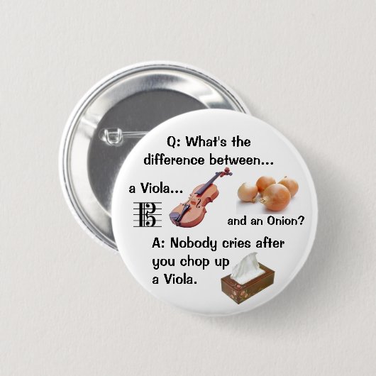 Humorvoller Viola-Witz-Knopf Button (Vorne & Hinten)