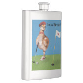 Humorvoller Vogel, der Golf spielt Flachmann (Rechts)