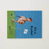 Humorvoller Vogel, der Golf spielt Puzzle (Horizontal)