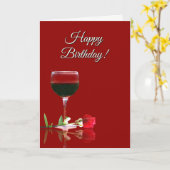 Humorvoller Wein-themenorientierte Karte (Gelbe Blume)