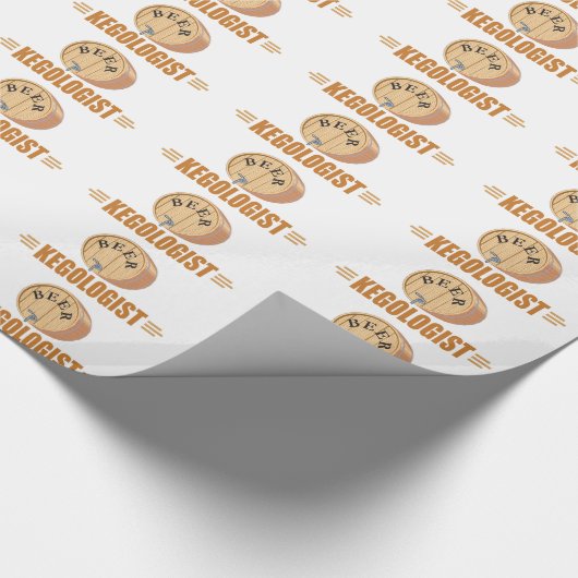 Humorvolles Bier-Fass Geschenkpapier (Ecke)