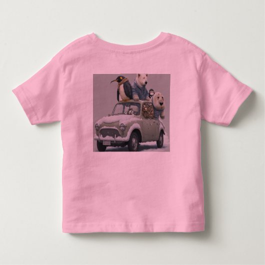 humorvolles Bild einer Gruppe von Tieren. Kleinkind T-shirt (Rückseite)