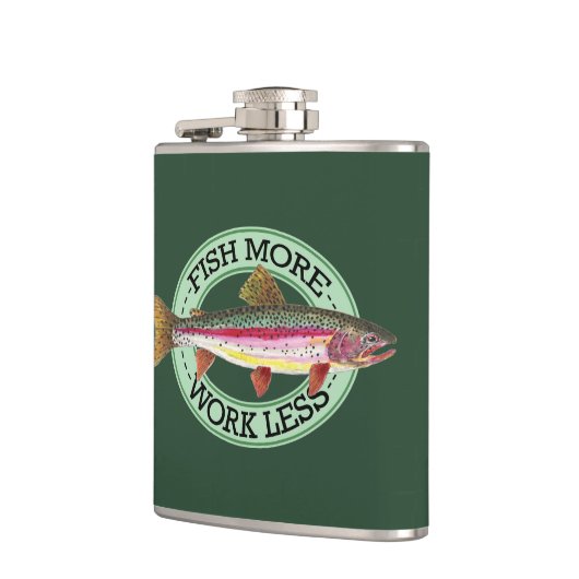 Humorvolles Forelle-Fischen Flachmann (Links)