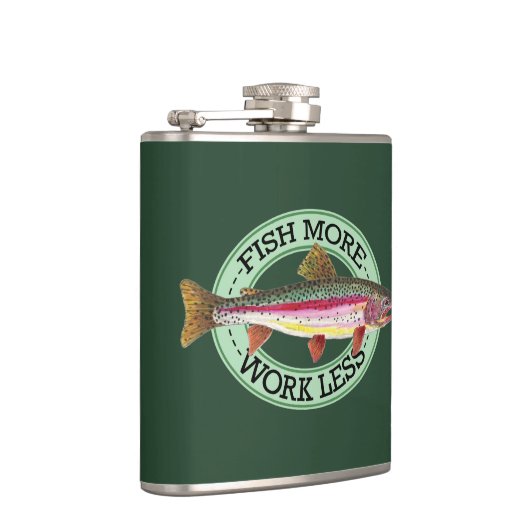 Humorvolles Forelle-Fischen Flachmann (Rechts)