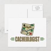 Humorvolles Geocaching Postkarte (Vorne/Hinten)
