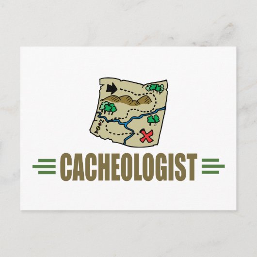 Humorvolles Geocaching Postkarte (Vorderseite)