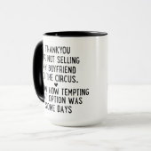 Humorvolles Geschenk, danke, dass du meinen Freund Tasse (Vorderseite Links)