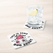 Humorvolles Halloween-Party "This is some Boo Shee Rechteckiger Pappuntersetzer (Vor Ort)