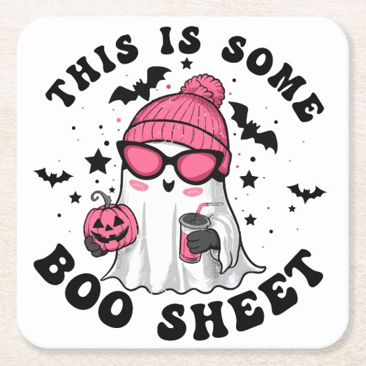 Humorvolles Halloween-Party "This is some Boo Shee Rechteckiger Pappuntersetzer (Vorderseite)
